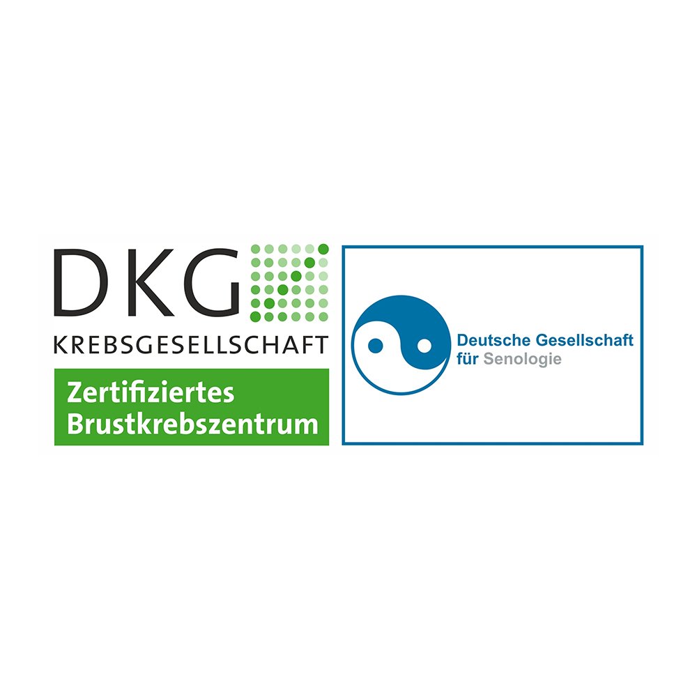 Logo - DKG & DGS  von Krebsgesellschaft - Zertifiziertes Brustzentrum & Deutsche Gesellschaft für Senologie 