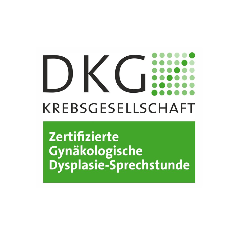 Logo - DKG-Krebsgesellschaft Zertifizierte Gynäkologische Dysplasie-Sprechstunde 