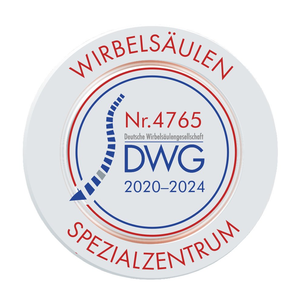 Logo - DWG -Deutsche Wirbelsäulengesellschaft - Spezialzentrum 2020-2024 Nr. 4765