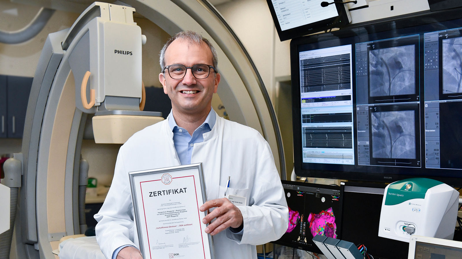 Abteilung für Rhythmologie am Helios Herzzentrum Wuppertal ist jetzt zertifiziertes Vorhofflimmer-Zentrum