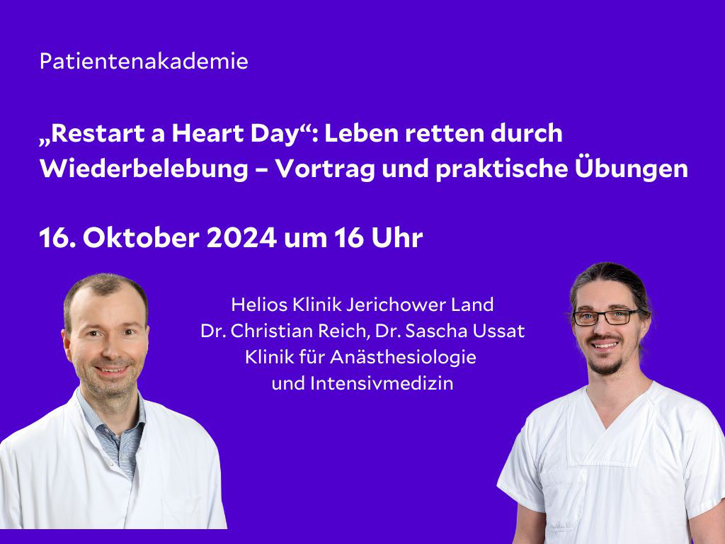 „Restart a Heart Day“: Leben retten durch Wiederbelebung – Vortrag und praktische Übungen