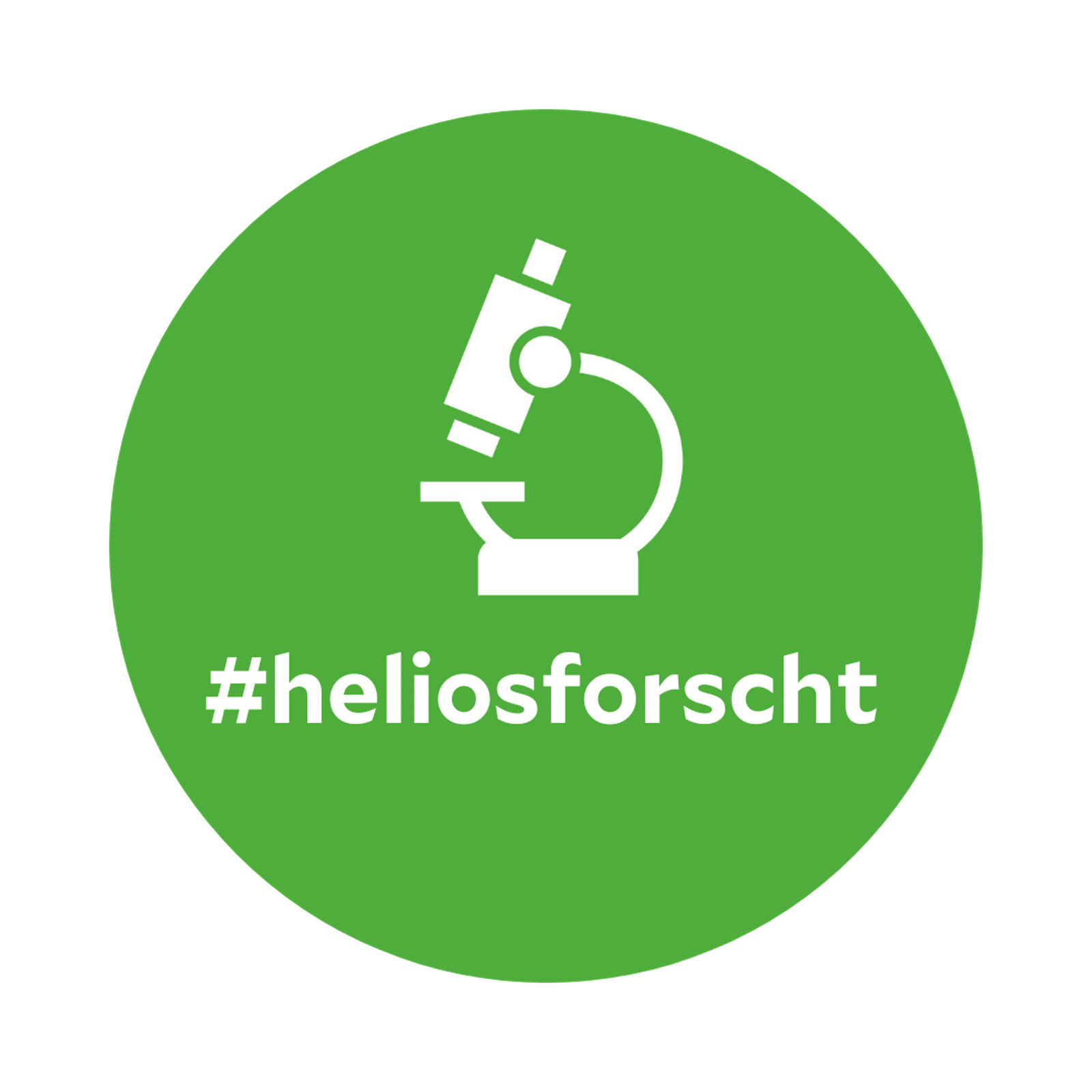 Logo der Interviewreihe #heliosforscht - Piktogramm mit Mikroskop