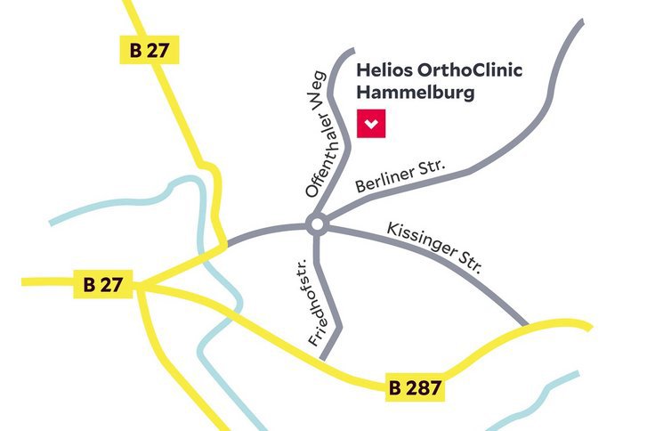 Anfahrtsskizze Helios OrthoClinic Hammelburg