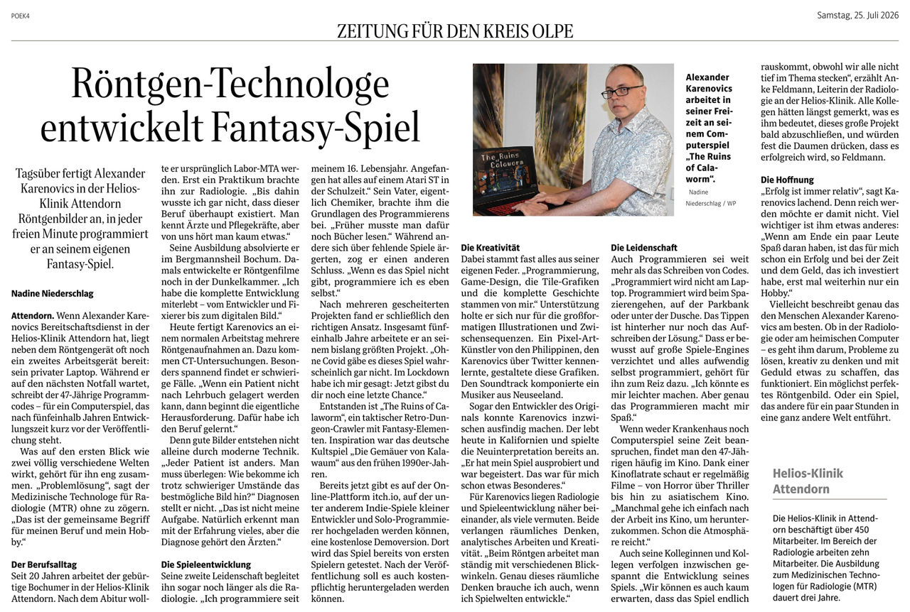 Röntgen-Technologe entwickelt Fantasy-Spiel