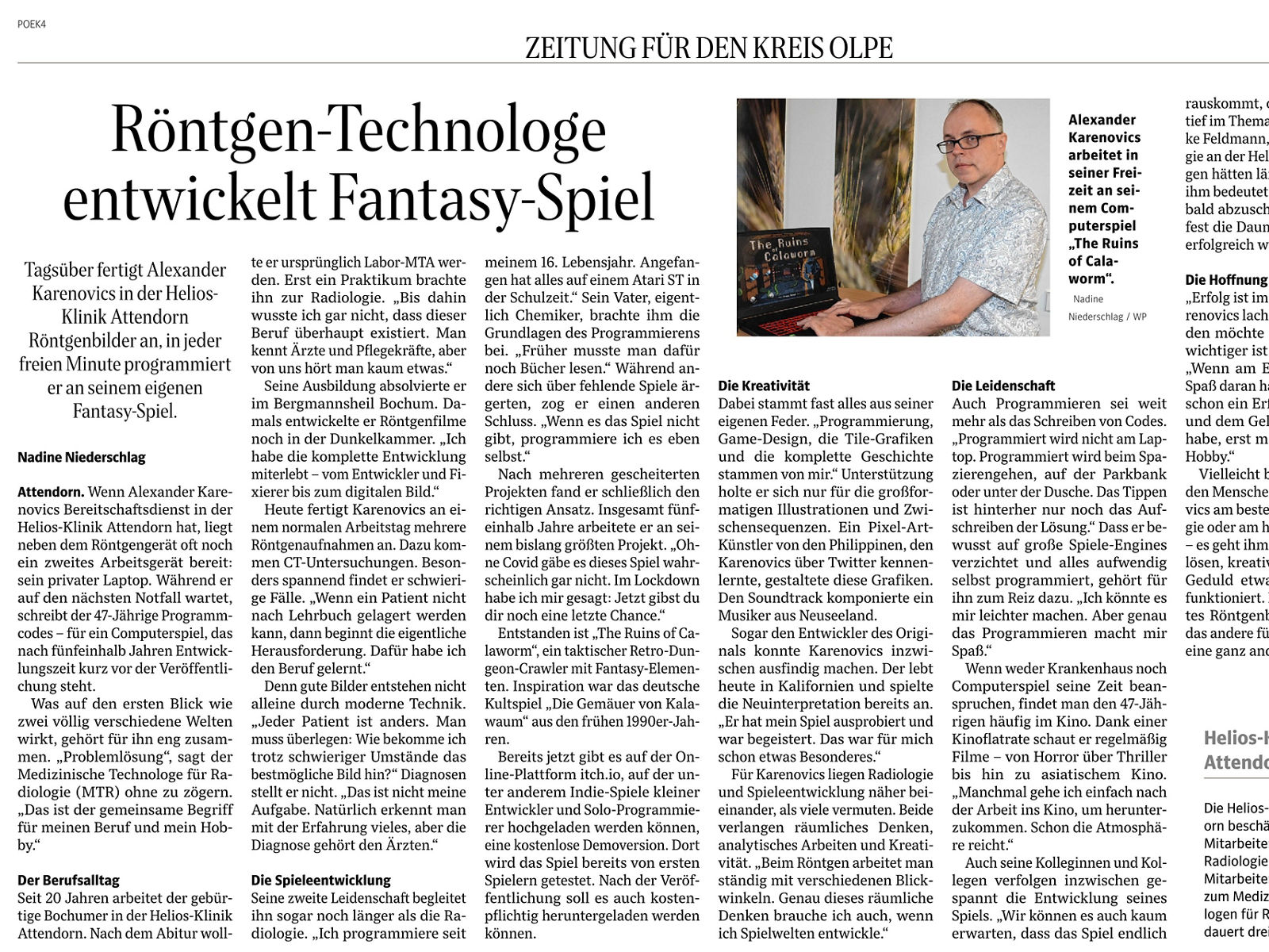 Röntgen-Technologe entwickelt Fantasy-Spiel
