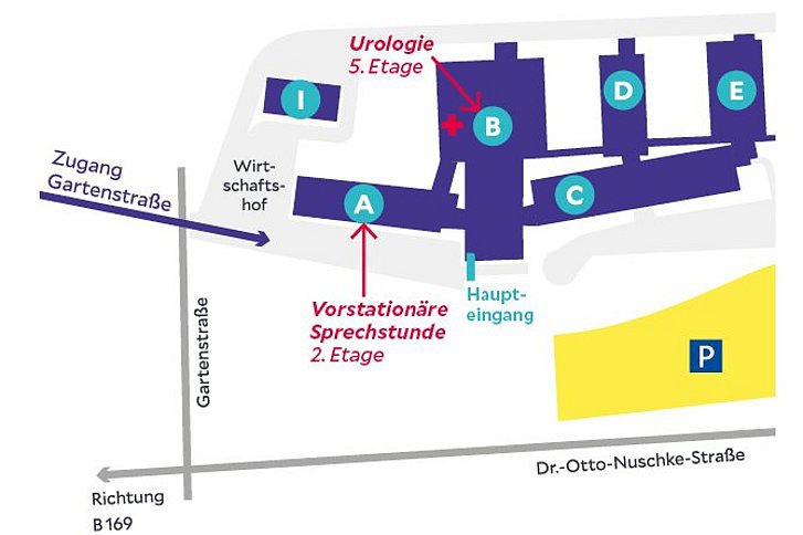 Anfahrt und Lageplan Urologie Helios Klinikum Aue
