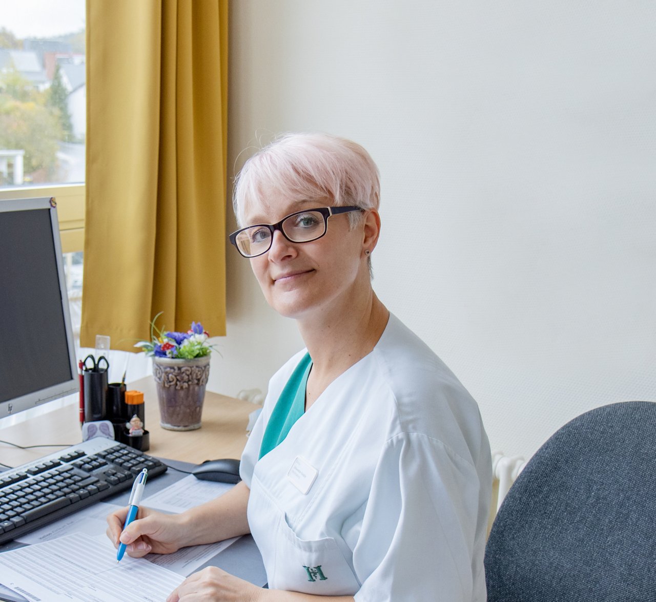 Schwester der vor stationären urologischen Sprechstunde 