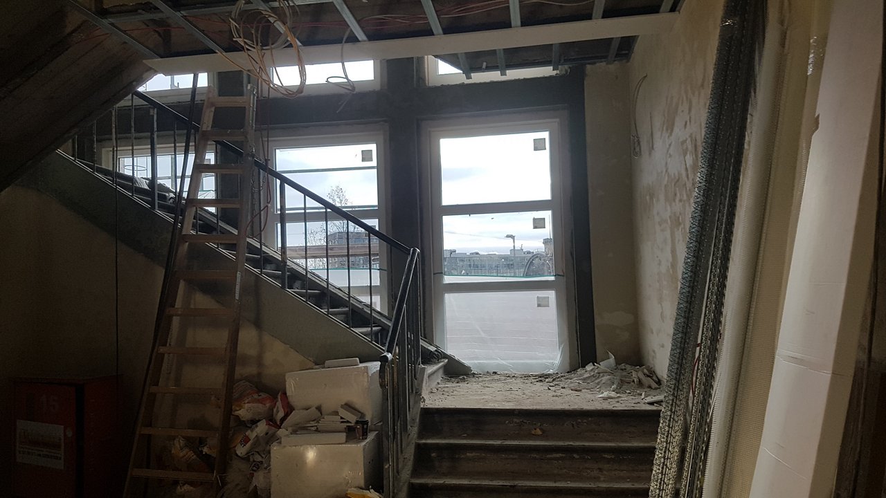 Treppenhaus Baufortschritt Helios Bildungszentrum Dresden