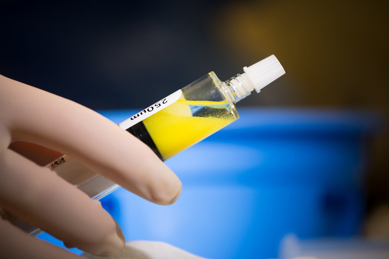 Winzige Kügelchen, die bei der Prostataembolisation verwendet werden.