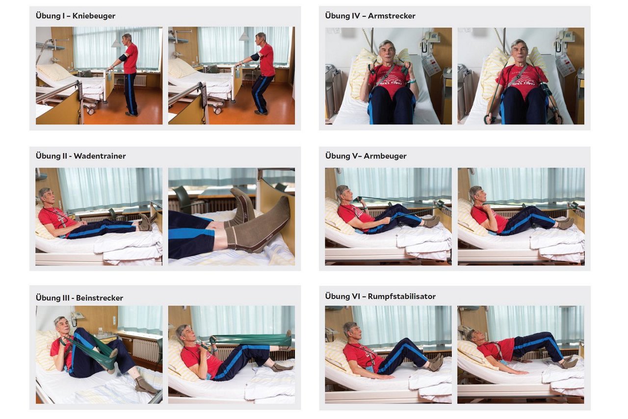 Übungen am Sportgerät im Bett