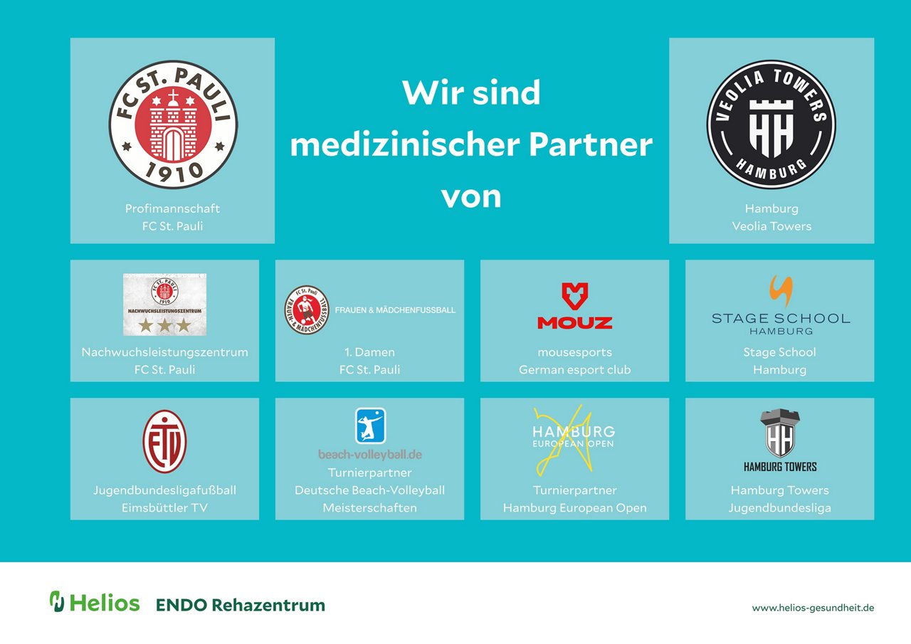 Logos der Sport Kooperationen des ENDO Rehazentrum