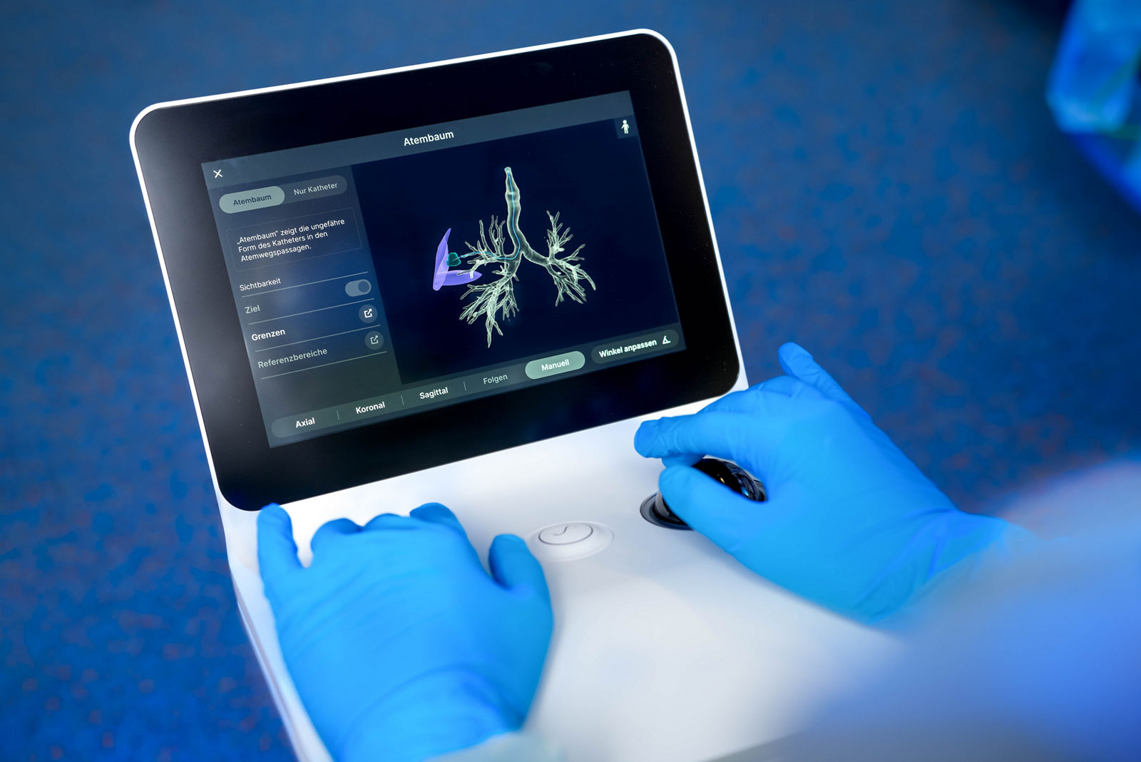 Die Software des Systems erzeugt einen digitalen Zwilling der Atemwege 