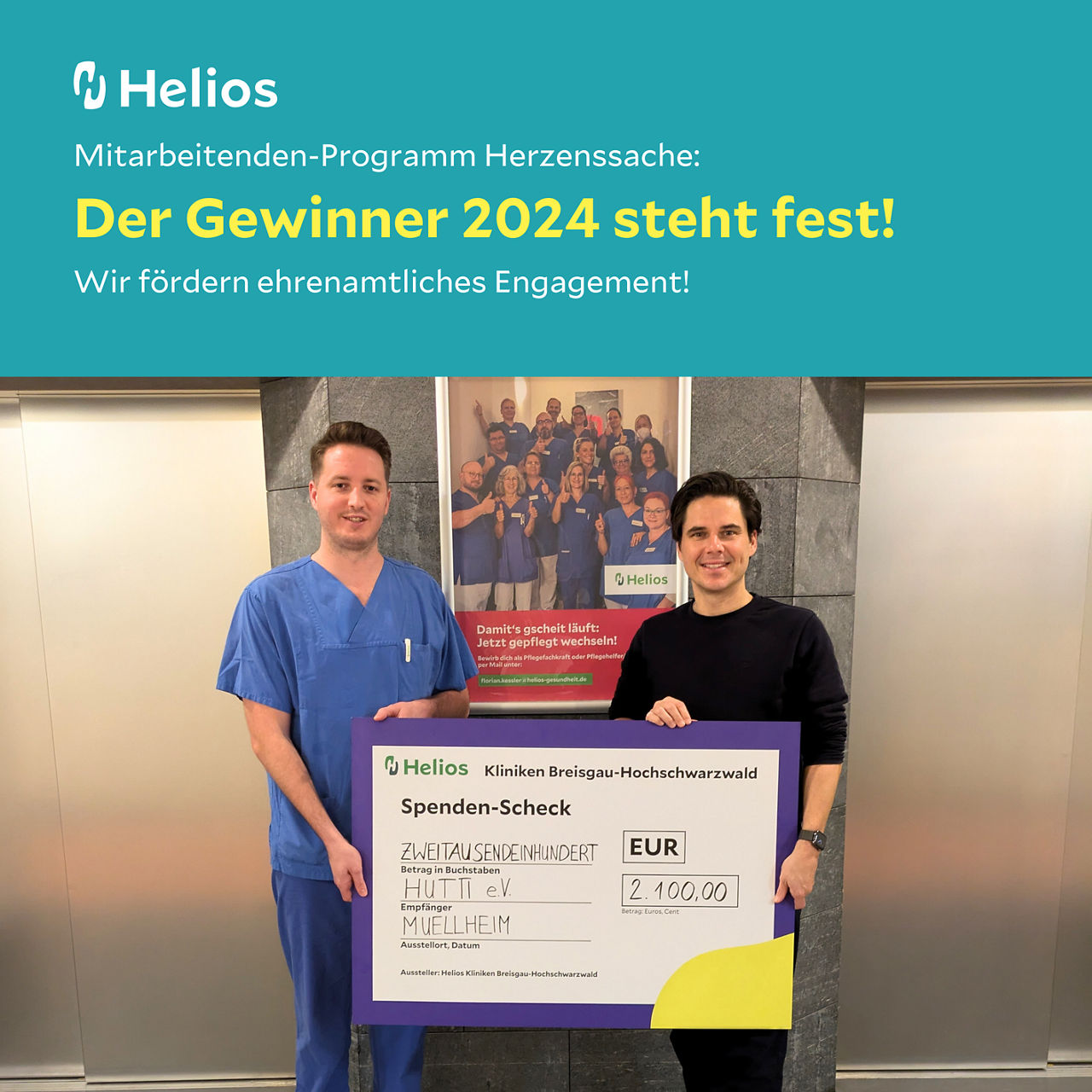 Zum Tag des Ehrenamtes am 5. Dezember:  Helios Kliniken Breisgau Hochschwarzwald unterstützen Engagements ihrer Mitarbeitenden 