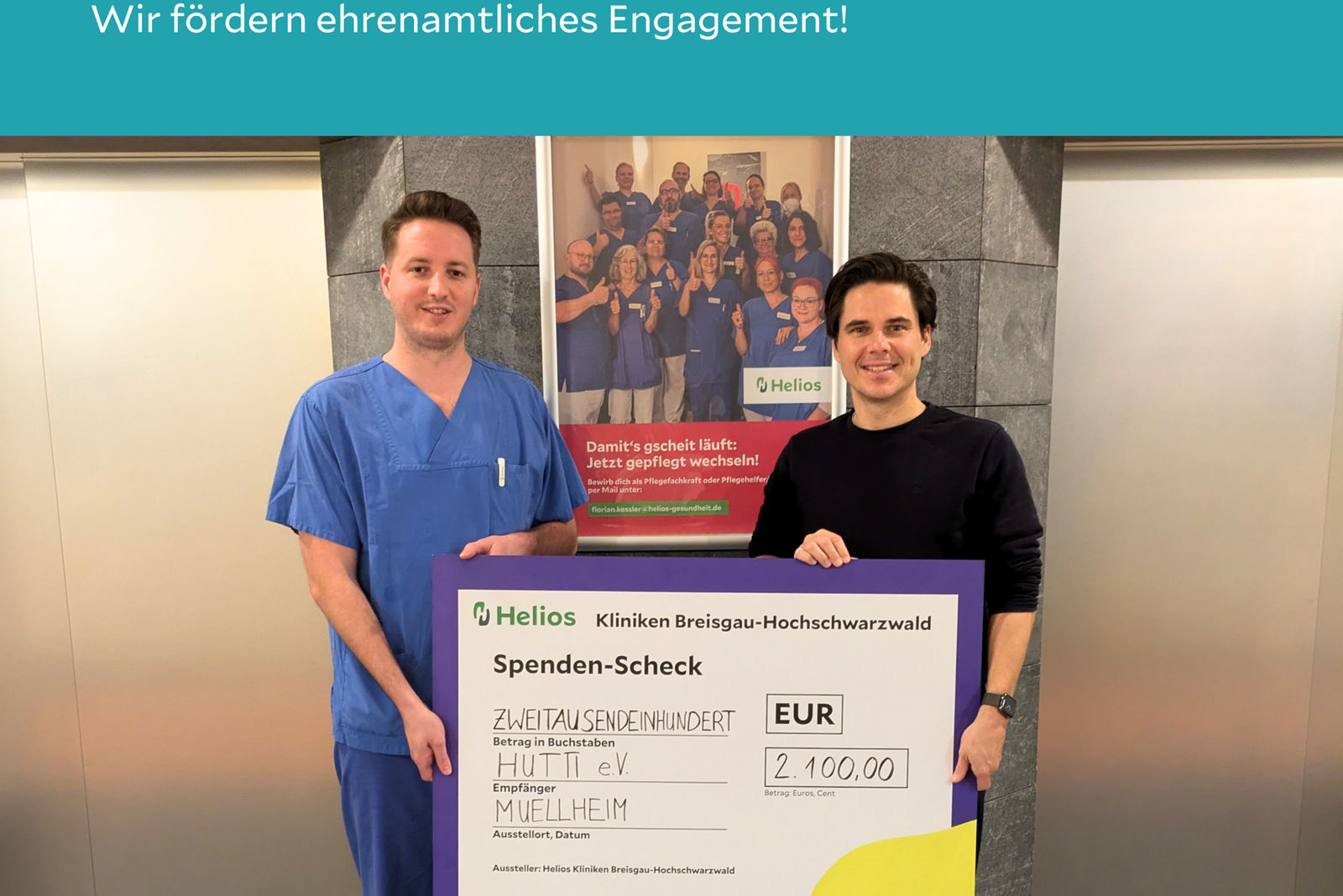 Zum Tag des Ehrenamtes am 5. Dezember:  Helios Kliniken Breisgau Hochschwarzwald unterstützen Engagements ihrer Mitarbeitenden 