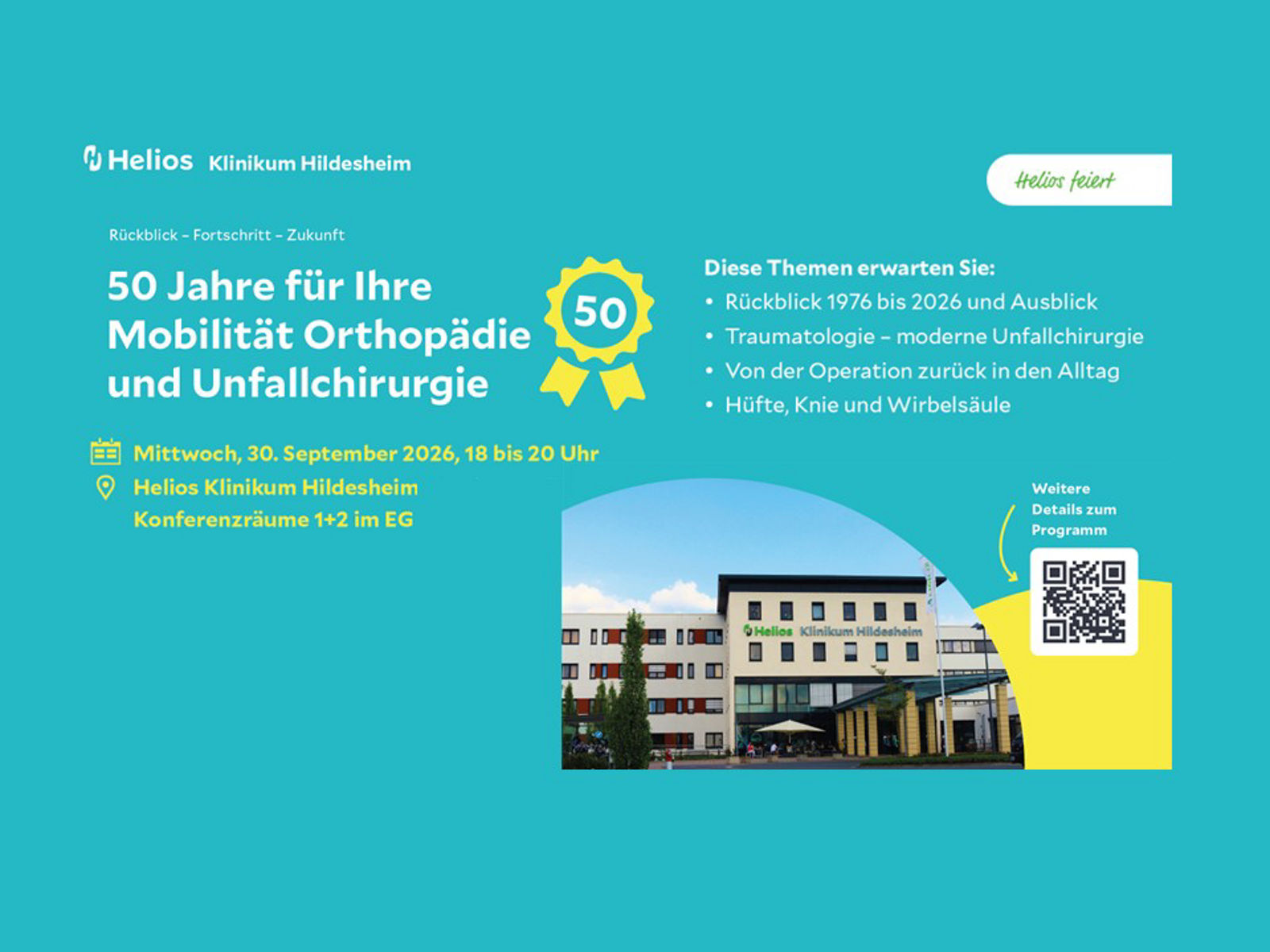 50 Jahre für Ihre Mobilität: Orthopädie und Unfallchirurgie am Helios Klinikum Hildesheim blickt zurück und nach vorn