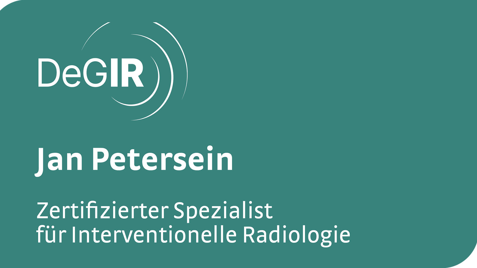 Jan Petersein | Zertifizierter Spezialist für Interventionelle Radiologie