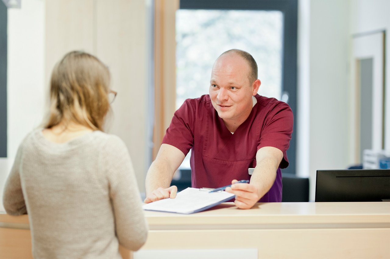 Empfang in der Notaufnahmeg