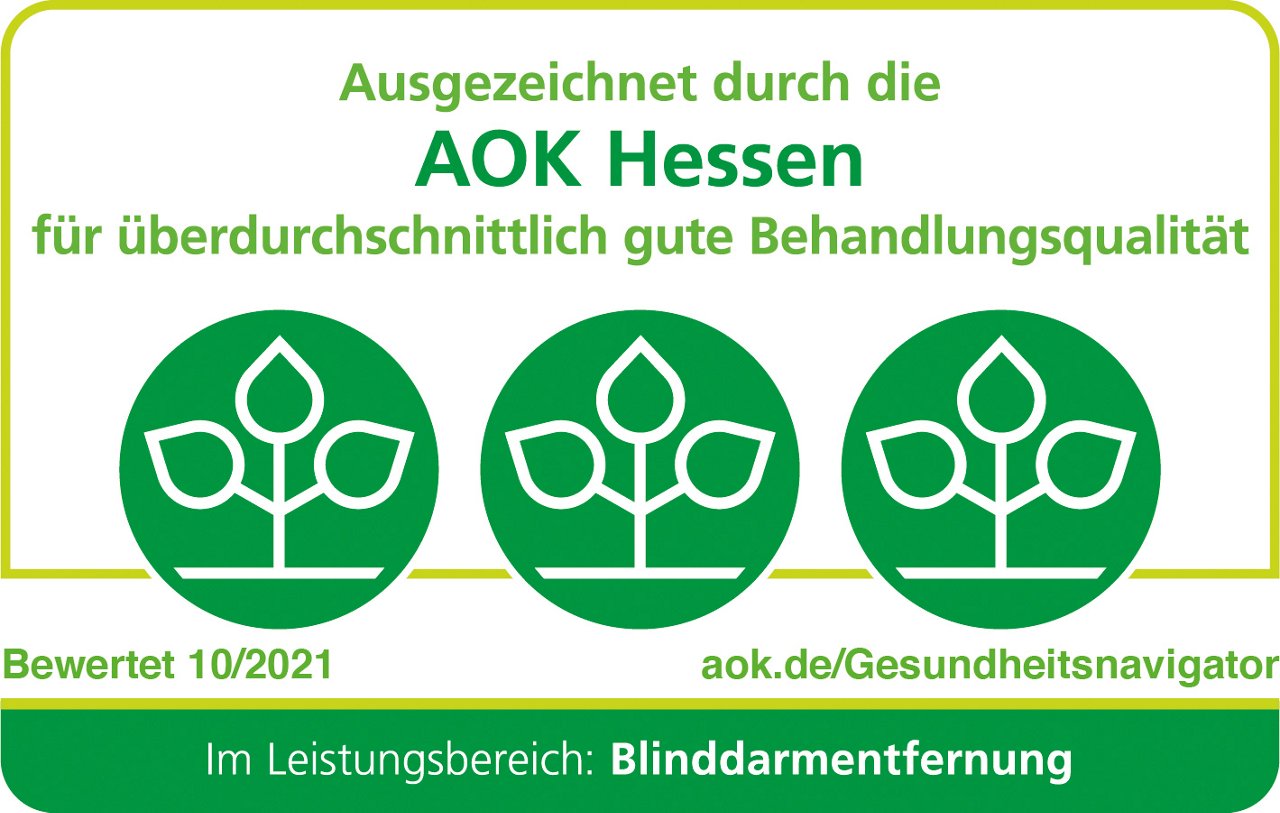 Siegel AOK Hesse für überdurchschnittlich gute Behandlungsqualität