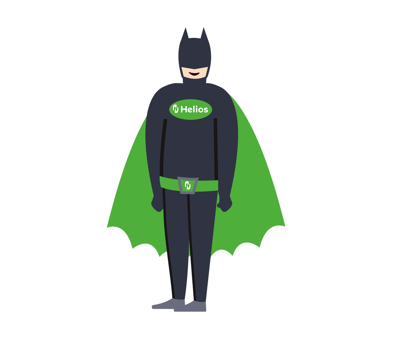 Illustration einer Person verkleidet als Batman