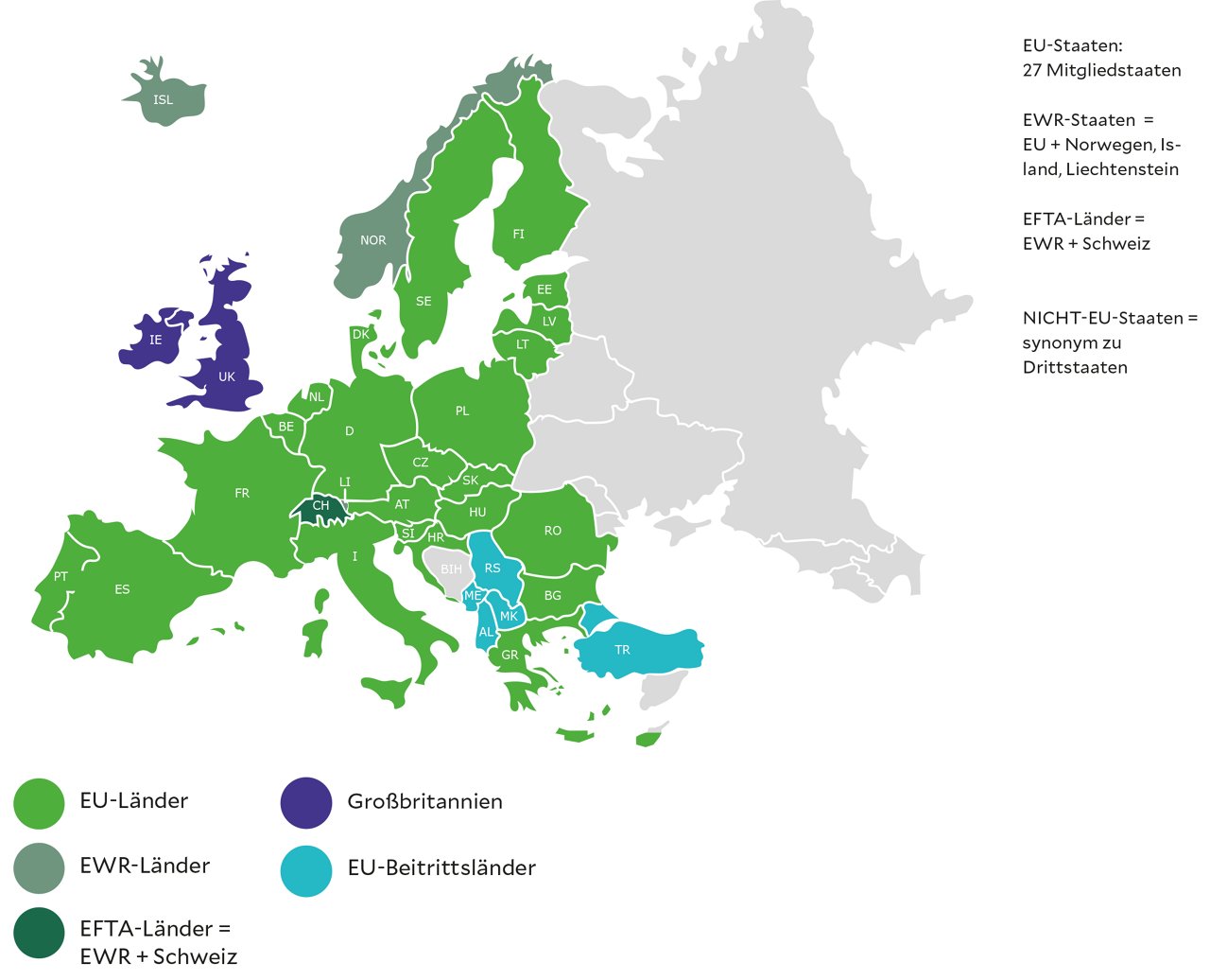 Schematische Europakarte