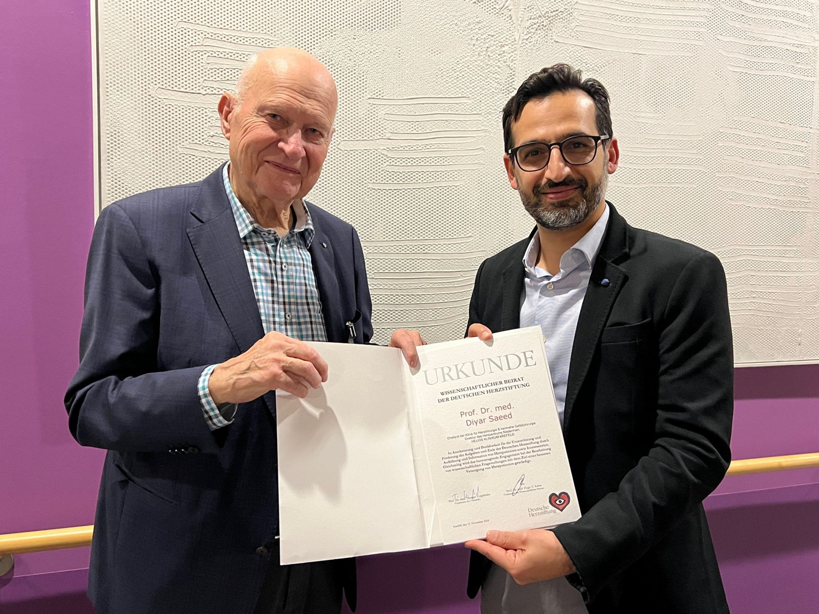 Peter Ascher von der Deutschen Herzstiftung und Prof. Diyar Saeed