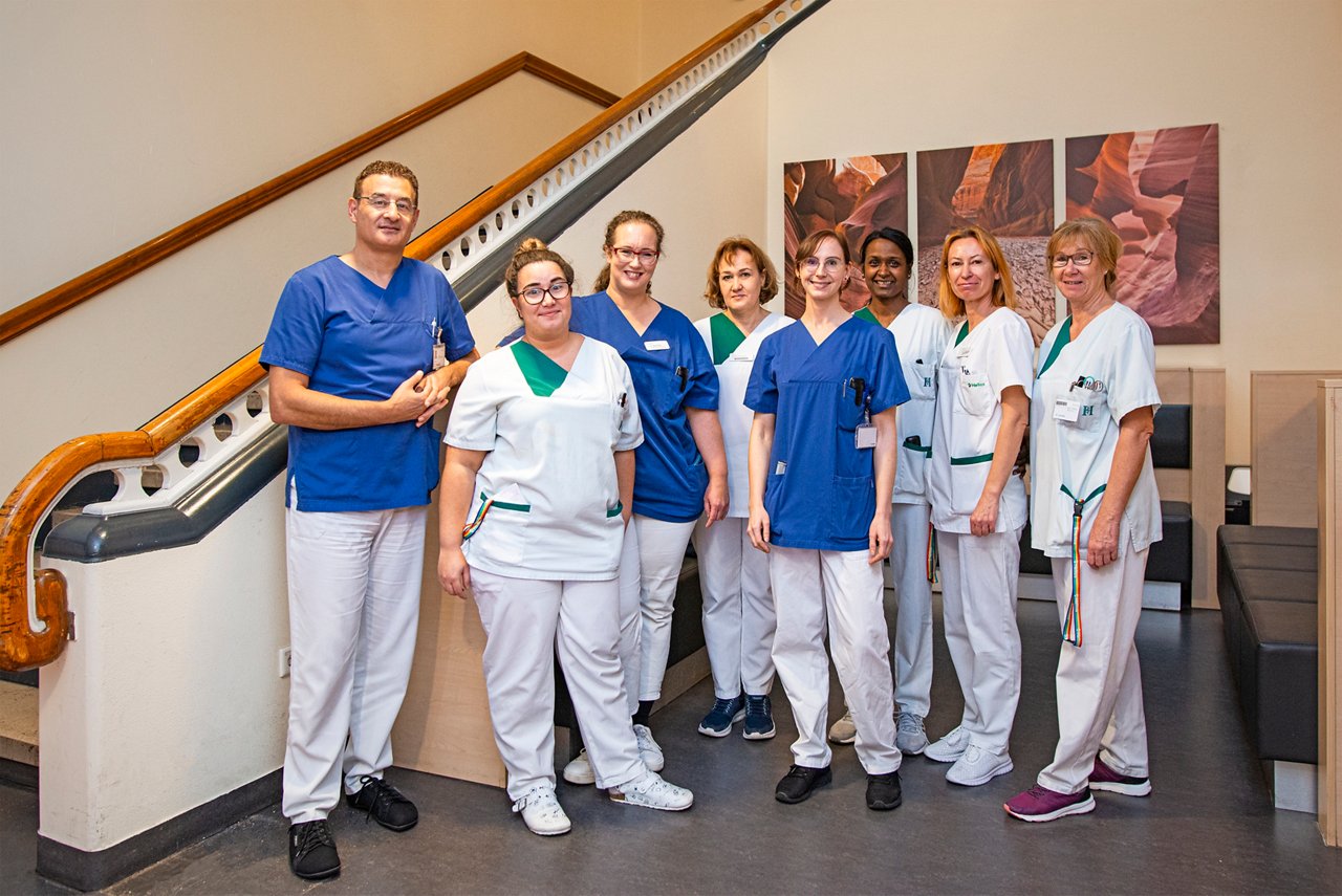 Team der dermatologischen Station D2 in Krefeld