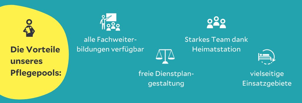 Das sind die Vorteile der Arbeit in unserem Pflegepool