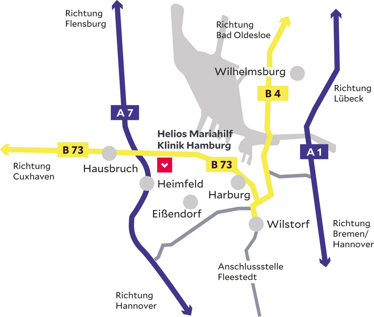 Anfahrtsskizze Helios Mariahilf Klinik Hamburg