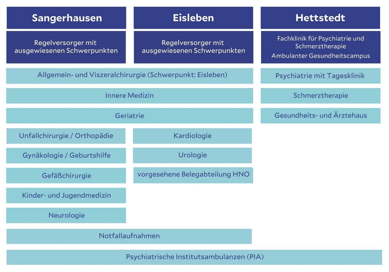 Struktur der Klinikstandorte MSH