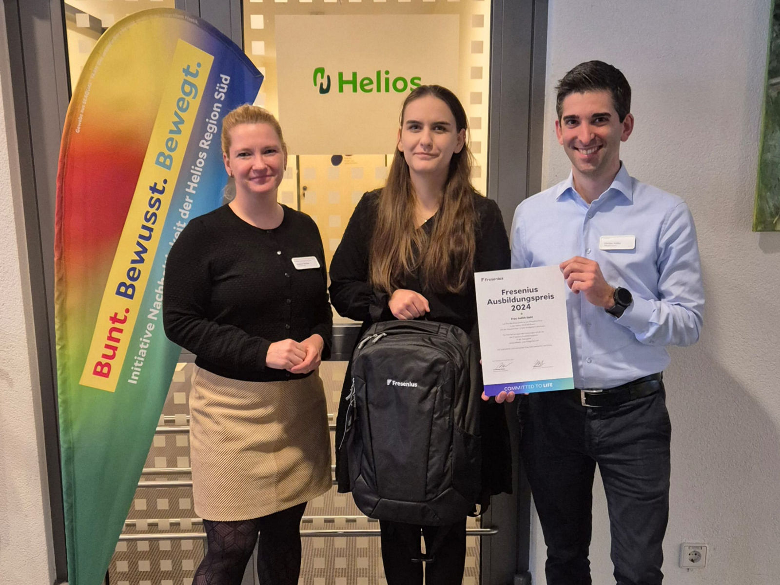 Fresenius Ausbildungspreis 2024: Zwei Auszubildende des Helios Clusters Breisgau-Hochschwarzwald ausgezeichnet