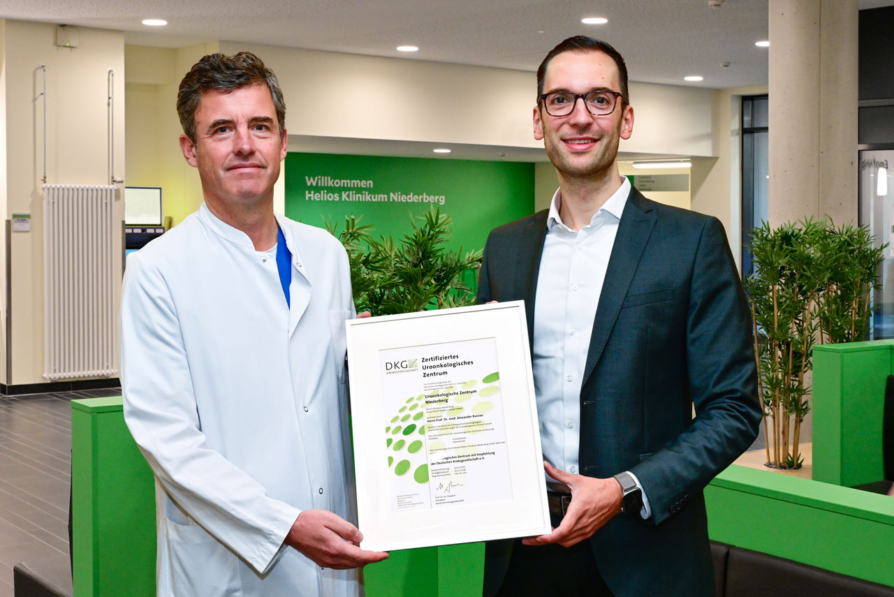 Helios Klinikum Niederberg erhält DKG-Zertifizierung als uroonkologisches Zentrum
