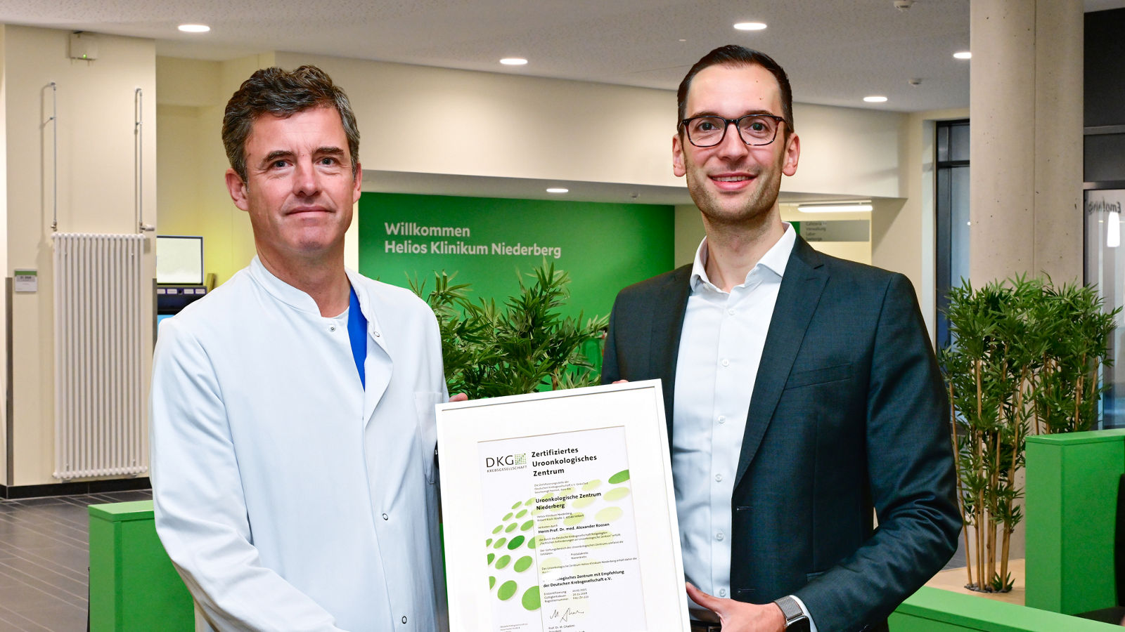 Helios Niederberg: DKG-Zertifizierung als uroonkologisches Zentrum
