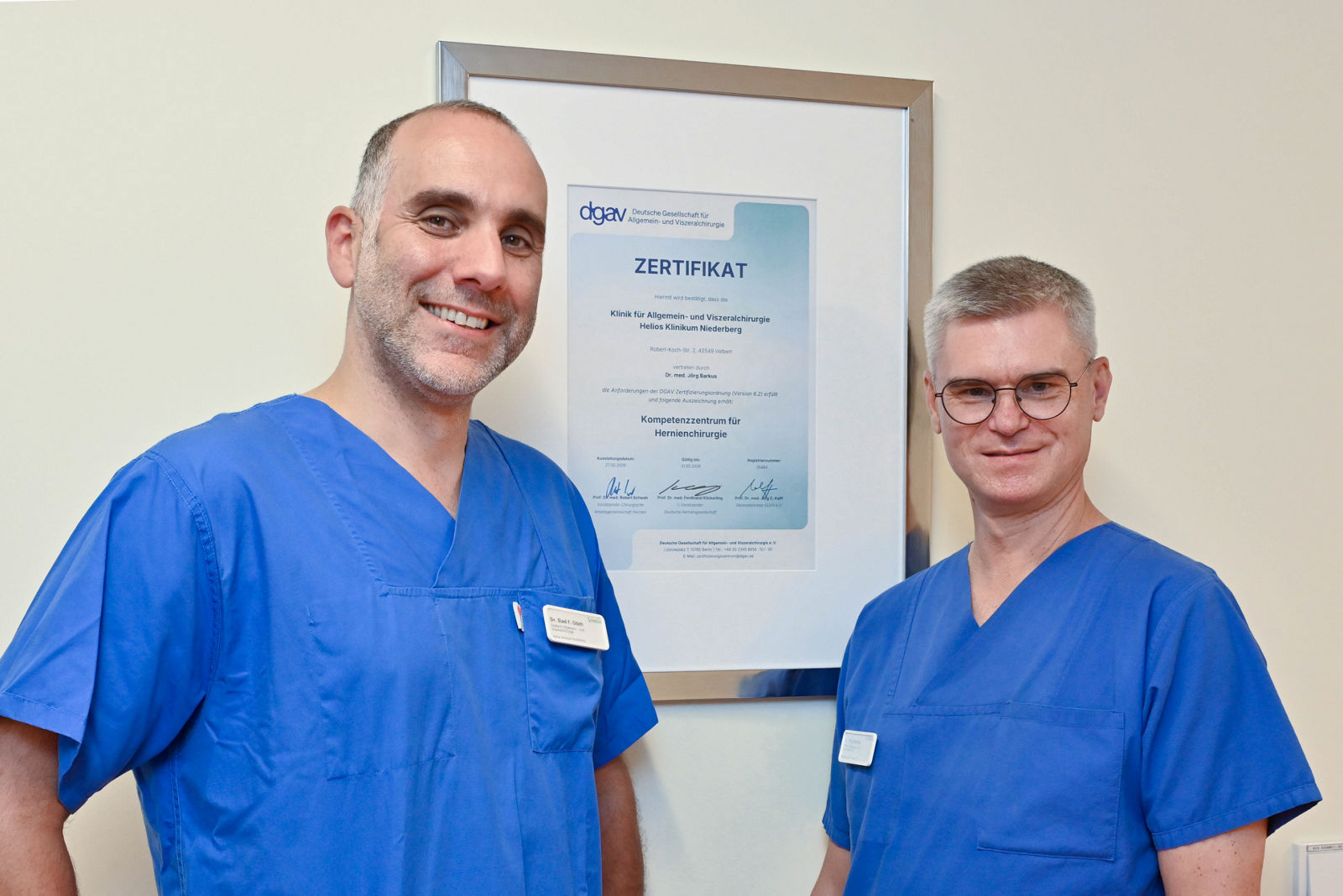 Hernienzentrum am Helios Klinikum Niederberg erneut als Kompetenzzentrum zertifiziert