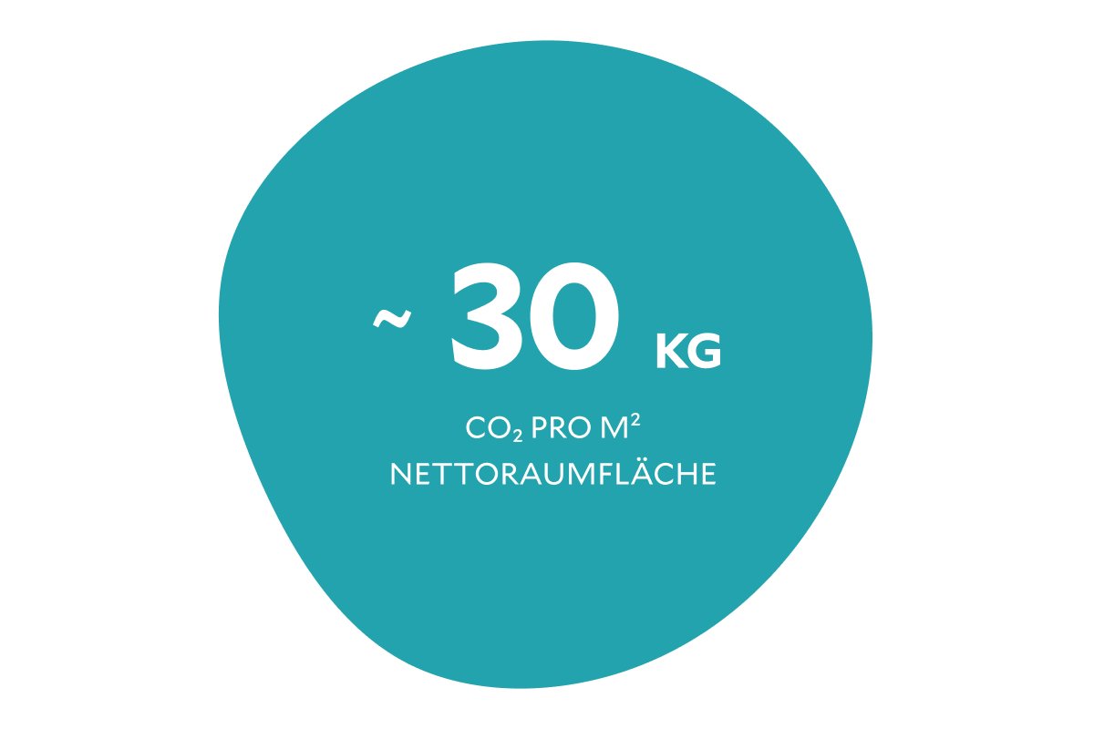 30 kg CO2 pro m2 Nettoraumfläche in 2024