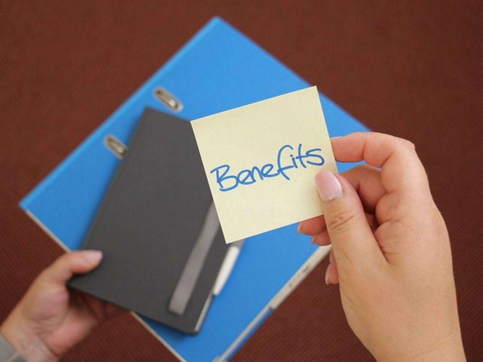 Benefits auf Klebezettel