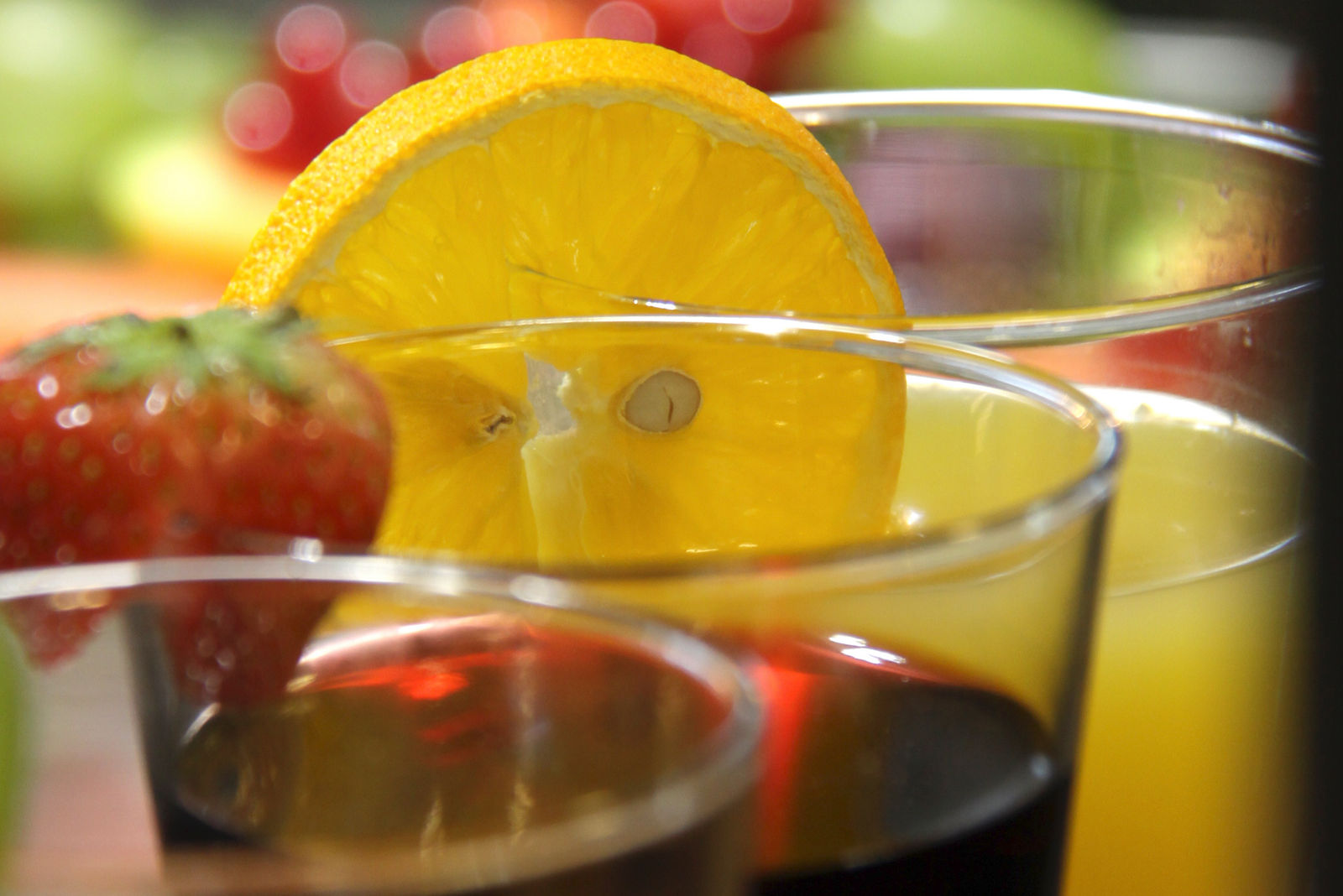 Auswahl an Säften der Cafeteria