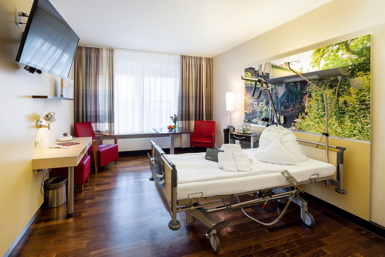 Einbettzimmer auf der Privatklinik