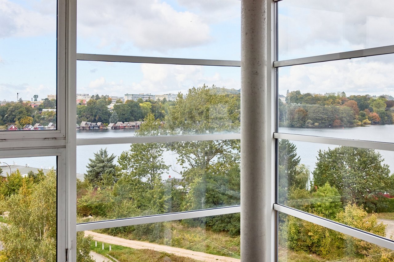 Blick aus einem Fenster des Bildungszentrums Schwerin