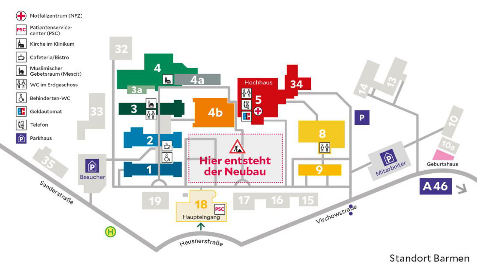 Lageplan Campus Barmen ohne Rahmen