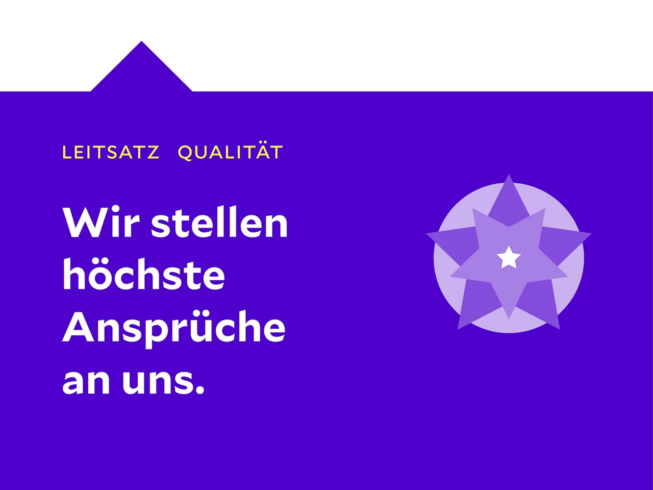 Grafik mit dem Leitsatz Qualität