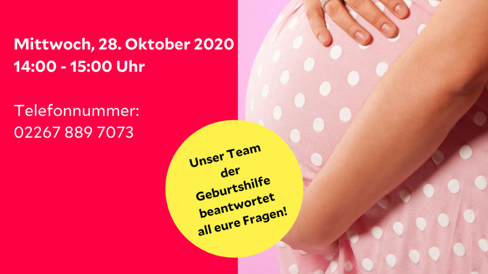 Hotline für Schwangere zur Geburt in Zeiten von Corona