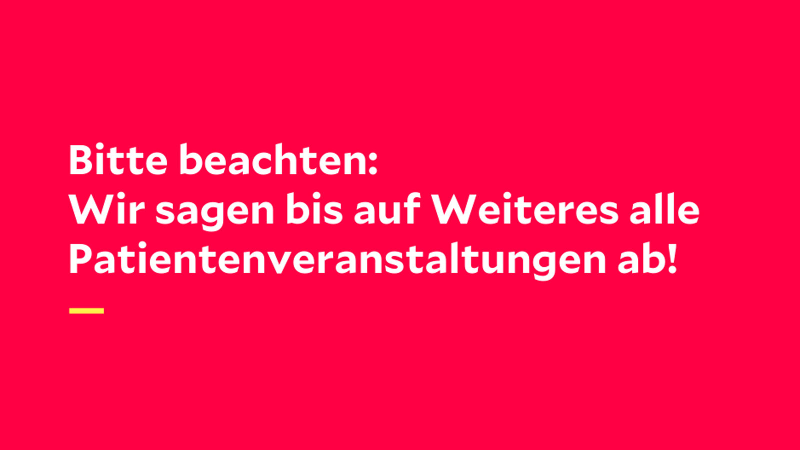 Absage von Veranstaltungen