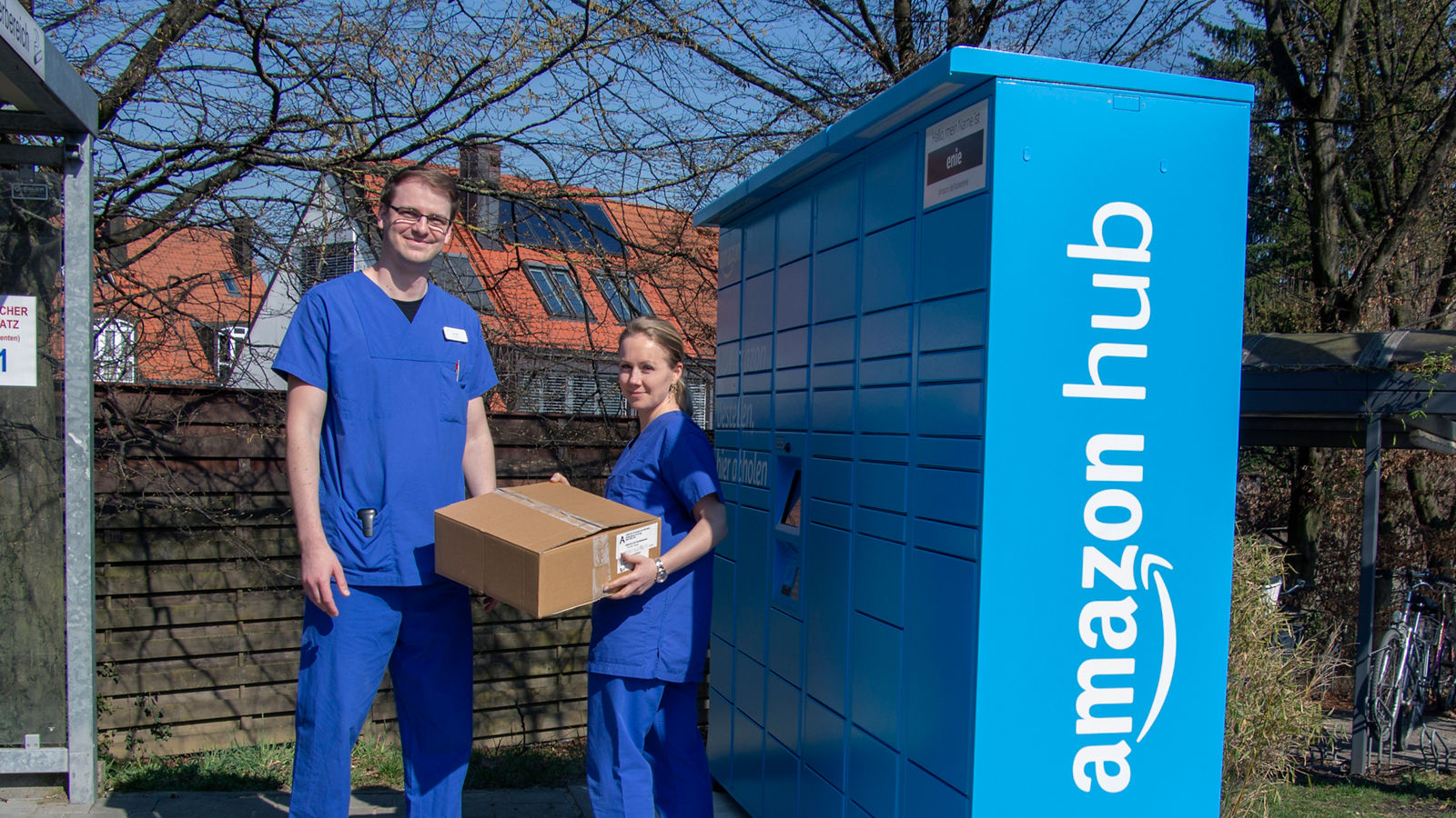 Pakete rund um die Uhr abholen: Neue Amazon-Station am Klinikum