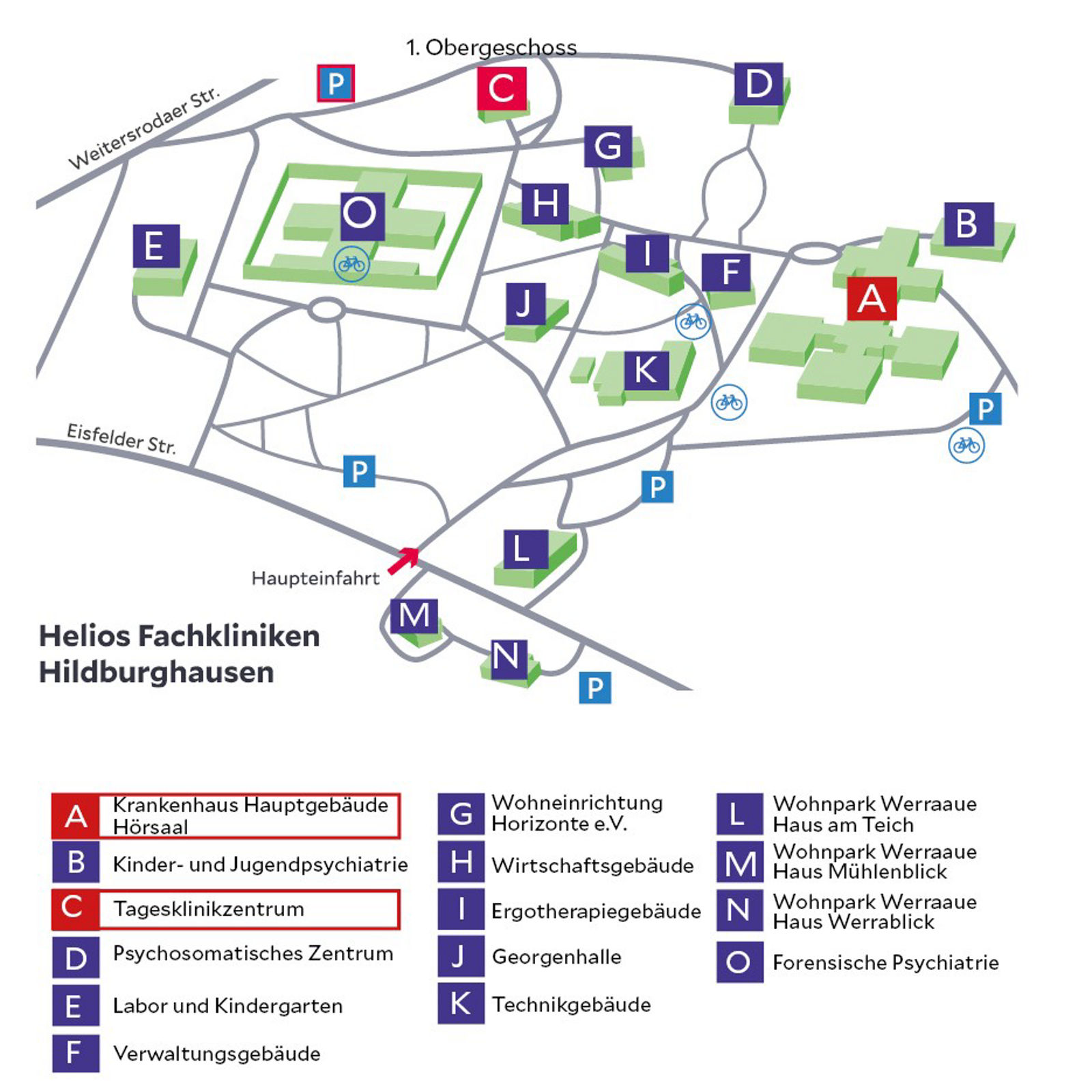 Lageplan Psychosomatische Tagesklinik