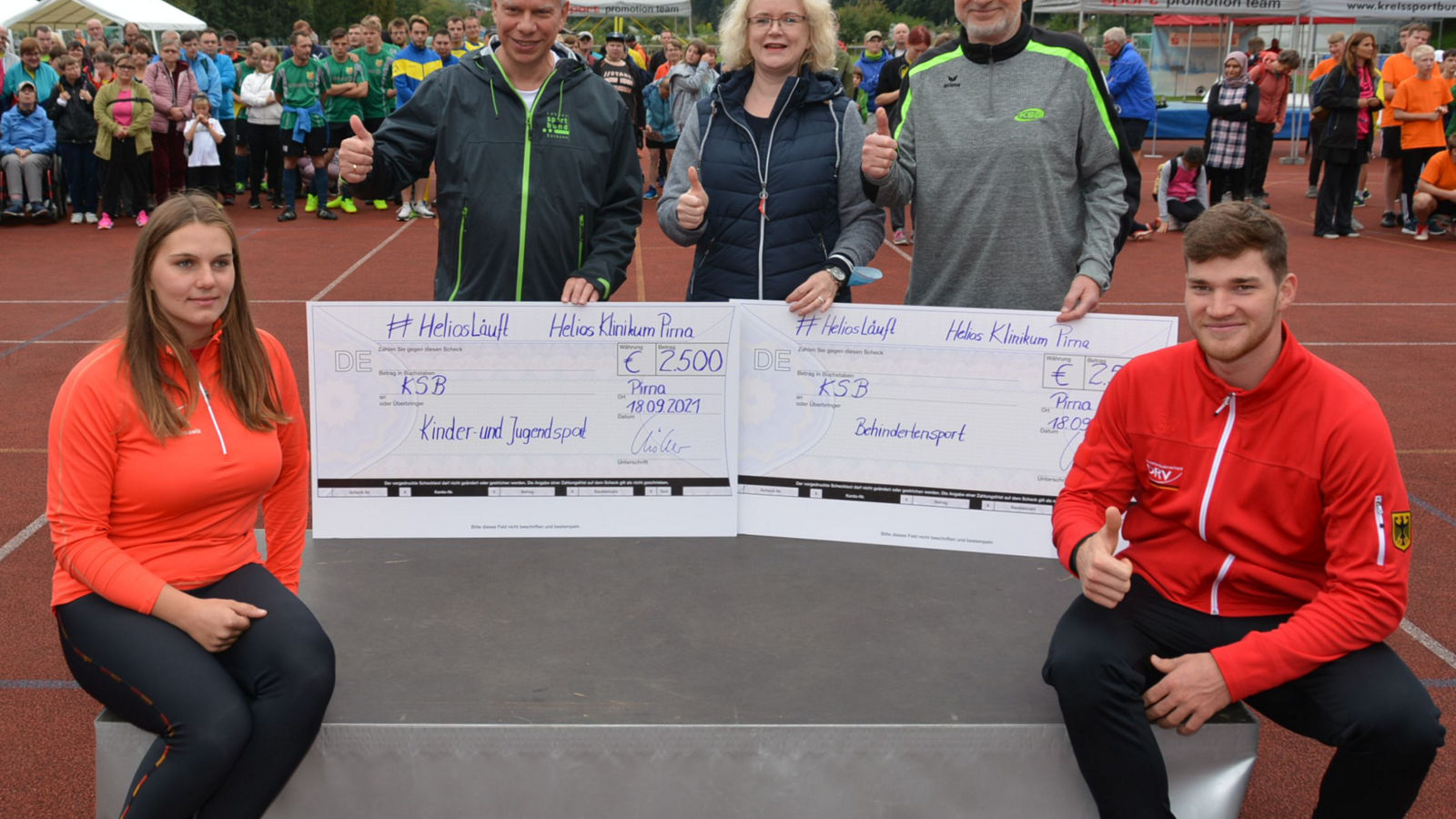 Mitarbeiter erlaufen Spenden für den Vorschulkinder- und Behindertensport im Landkreis