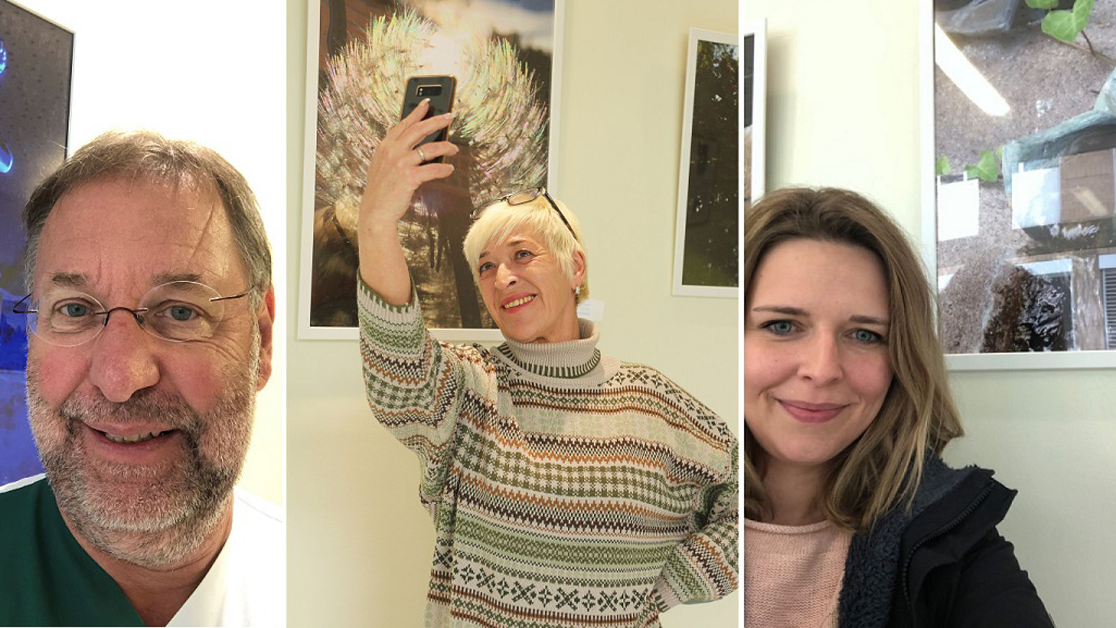 Die etwas andere Ausstellungseröffnung: Mit einem Selfie die Fotografin feiern