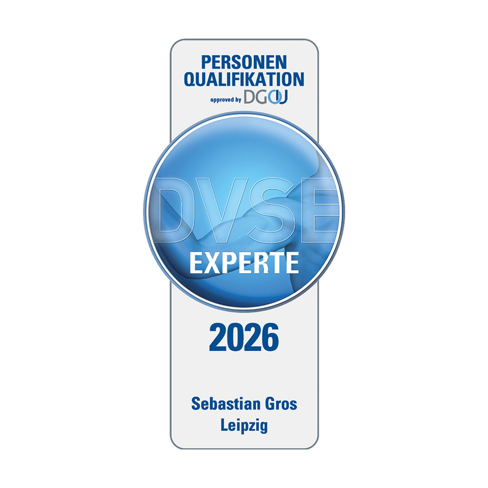 DVSE Expertensiegel Sebastian Gros 2026, Orthopädie Bleicherode