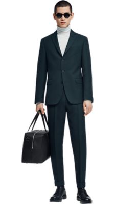 Green suit with knitwear for men by BOSS
