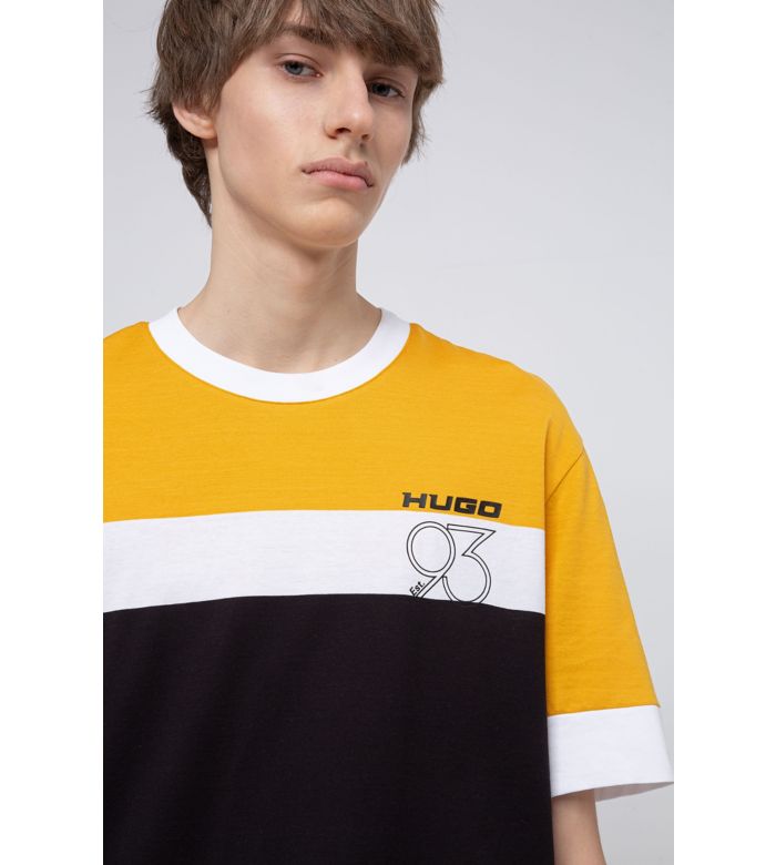 Black an yellow t-shirt for men by HUGO