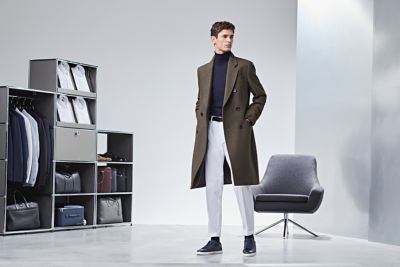 hugo boss wool peacoat